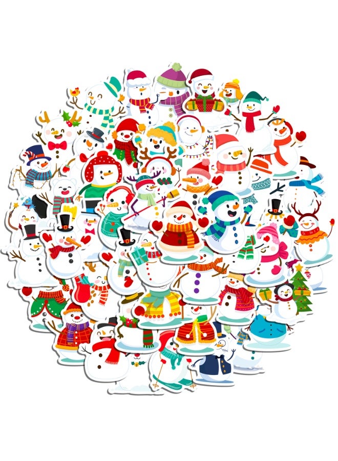 NIBEMINENT 50 Pcs Merry Christmas Deco Kit Waterproof Stickers, High Definition Printing Bright Colors, Suitable for Laptop Skateboard Luggage Water Bottle Guitar DIY - Image 1