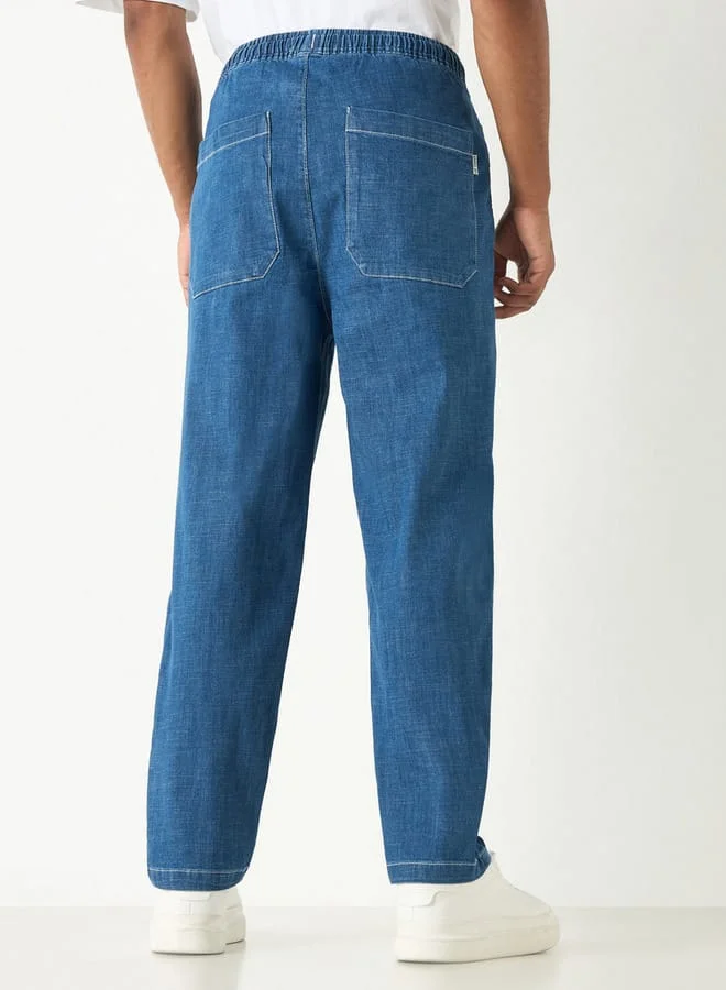 Lee Cooper Lee Cooper Relaxed Fit Pants with Elasticated Waistband and Pockets
