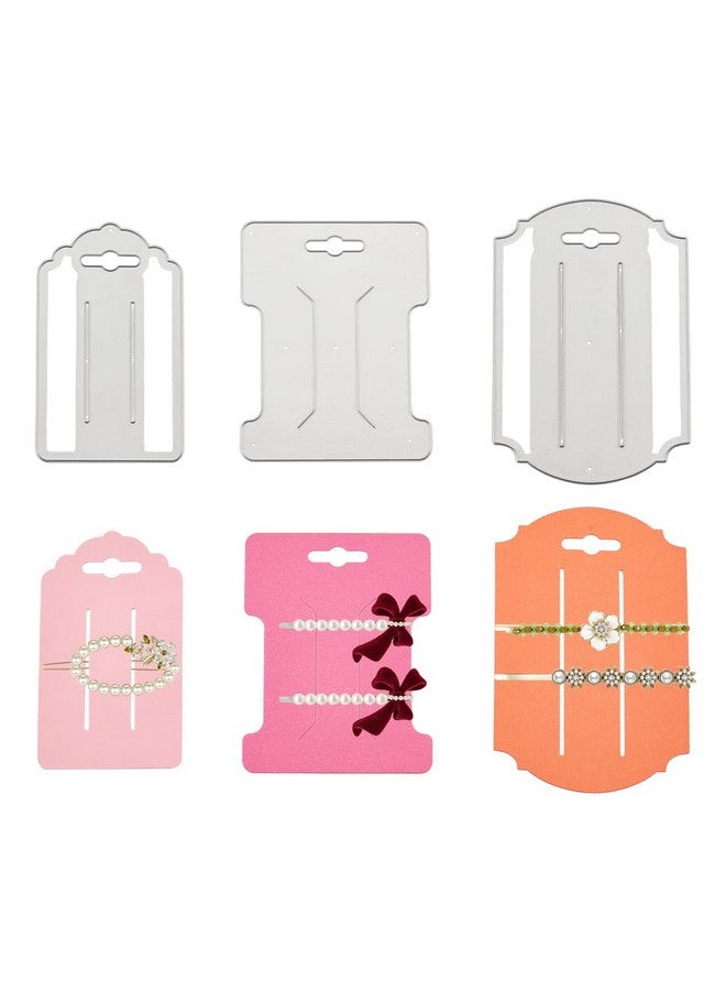 BENECREAT 3 Style Bow Card Cutting Dies Stencils Hair Bow Tie Card Hair Clip Card Carbon Steel Templates For Diy Scrapbooking Photo Album Wedding Decor Embossing - Image 1