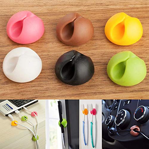 CONNECTWIDE CONNECTWIDE Bunny Multipurpose Silicone Rabbit Ears Desktop Wire Device Cable Drop Clips Holder Organizer Set of 6  - Image 4