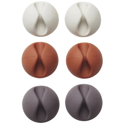 CONNECTWIDE CONNECTWIDE Bunny Multipurpose Silicone Rabbit Ears Desktop Wire Device Cable Drop Clips Holder Organizer Set of 6  - Image 1