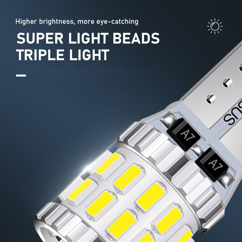 gunhunt Pack-2 Car Wide Lights, 3W Led Light Bulbs, Aluminum Reading Lights, License Plate Lights, Instrument Lights, Auto Bulb Replacements, Universal for Most Cars, Trucks, SUVs (White) - Image 3