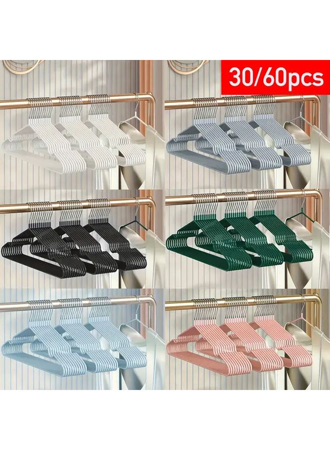 60Pcs Non Slip Heavy Duty Metal Clothes Hangers Green 16 Inch Durable Space Saving Hanger - Image 1