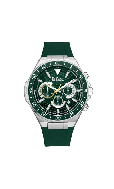 Lee Cooper LEE COOPER LC08003.377 Men's Multi Function Display Watch & Silicone Strap Dark Green