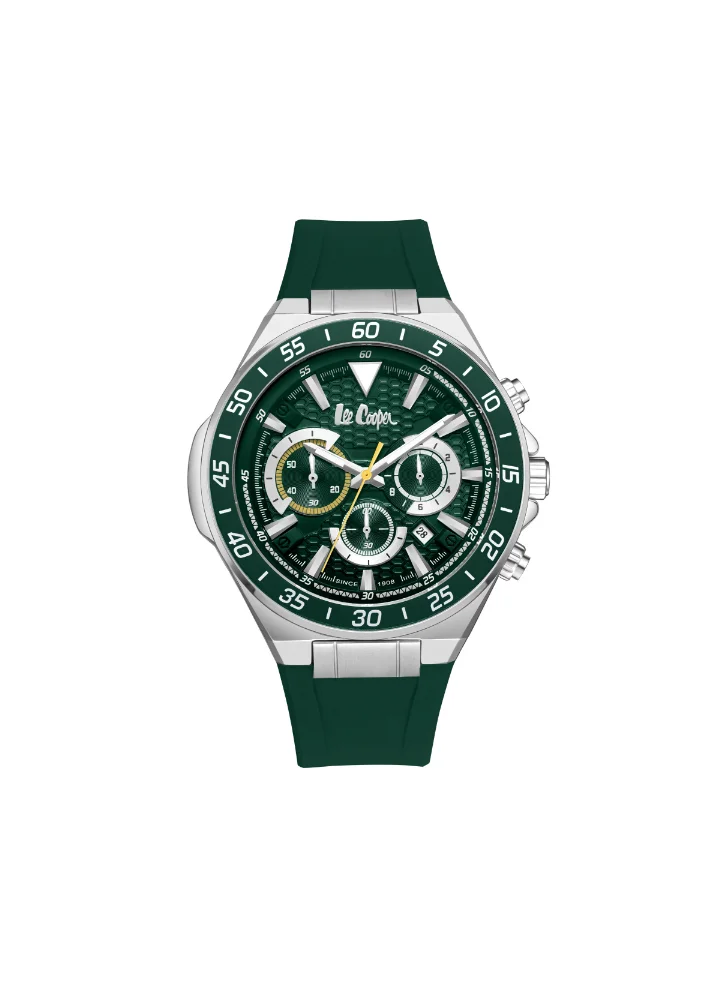 Lee Cooper LEE COOPER LC08003.377 Men's Multi Function Display Watch & Silicone Strap Dark Green