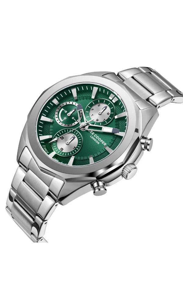 Lee Cooper Men's Multi Function Display Watch With Silver Metal Strap - LC08005.370
