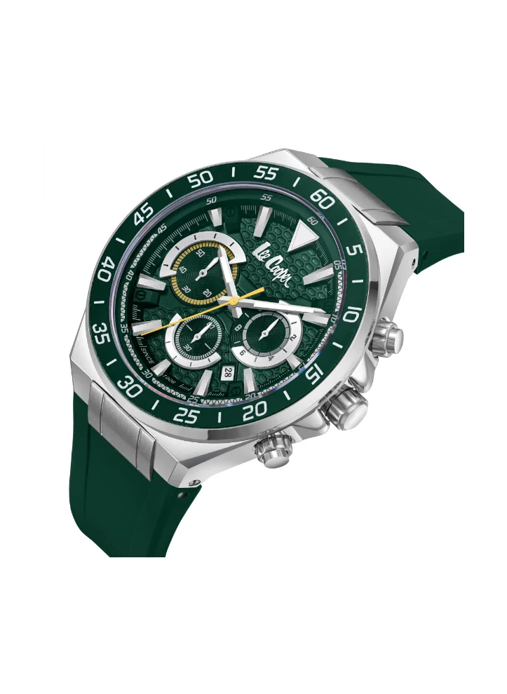 Lee Cooper LEE COOPER LC08003.377 Men's Multi Function Display Watch & Silicone Strap Dark Green