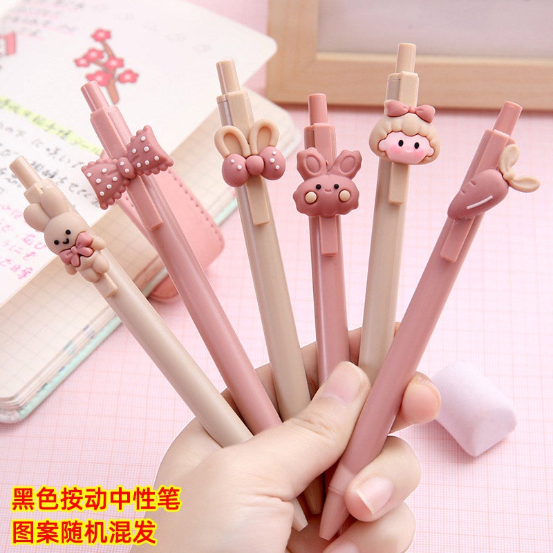 Creative Middle School Student Reward Small Gift Practical Stationery High School Inspiration Motivation Prize Burgundy rabbit press pen 20 pieces