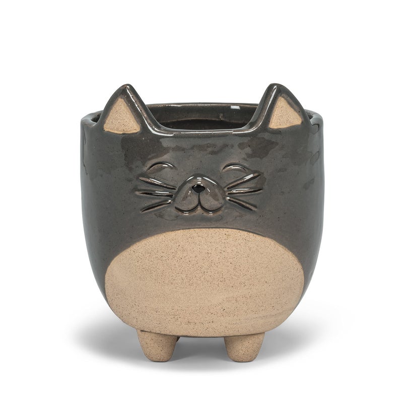Abbott Collection Stoneware Cat on Legs Planter Large 5 H