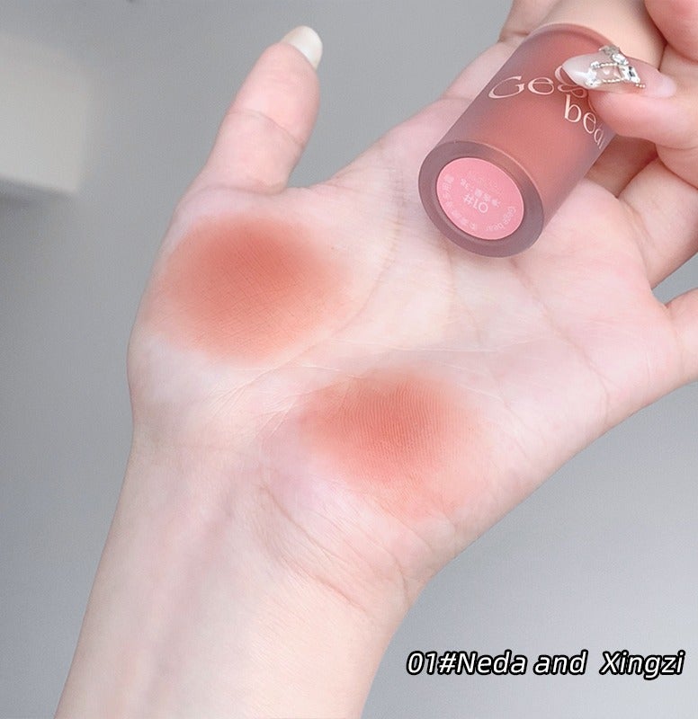 Gege bear Soft Fog Smooth Multi-Use Lipstic Cream 3g 3-in-1 Lip Tint Blush Eyeshadow Long Lasting Non-Drying Makeup for Women 01 Neda and Xingzi - Image 4