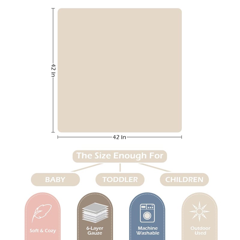 REPRECONF Ultra Soft Checkered Muslin Baby Blanket Pack of 2 Cotton Swaddles Bed Blankets for Babies and Toddlers Boys Newborn 42 x 42 inches (Blue and Coffee) - Image 5