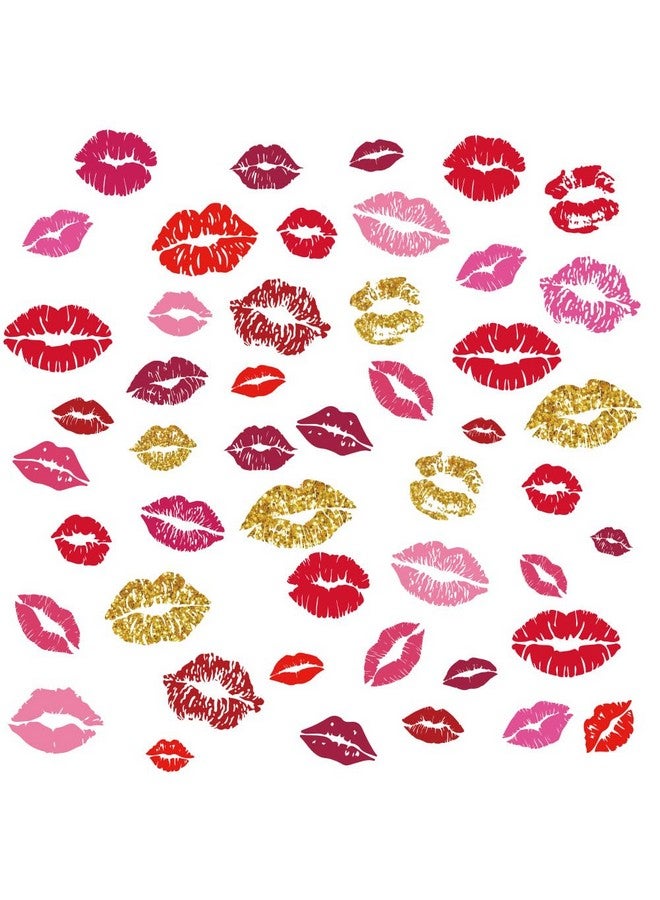 SUPERDANT Kiss Lips Wall Stickers 48pcs Red Lips Sticker Self-Adhesive Vinyl Wall Decals Valentine's Day Trendy DIY for Bedroom Bathroom Party Decorations Lip Decals Room Decor - Image 3
