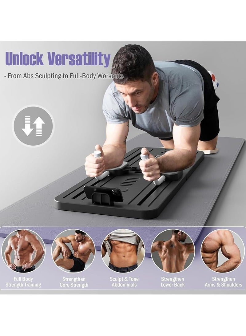 Arabest Pilates Board, Pilates Reformer Set, 5 in1 Pilates Reformer Machine with Timer, Multi-Purpose Foldable Pilates Reformer Board for Home, Pilates Sliding Board for Home Women Men - Image 4