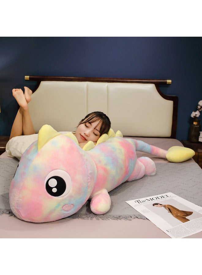 Dinosaur Plush Toy Pillow Girl Sleeping Special Bed Sleeping Doll Big Doll Leg Clip Cloth Doll-Color:Tie-dye Green Dinosaur-Height:Total Length 1.4m - Image 4