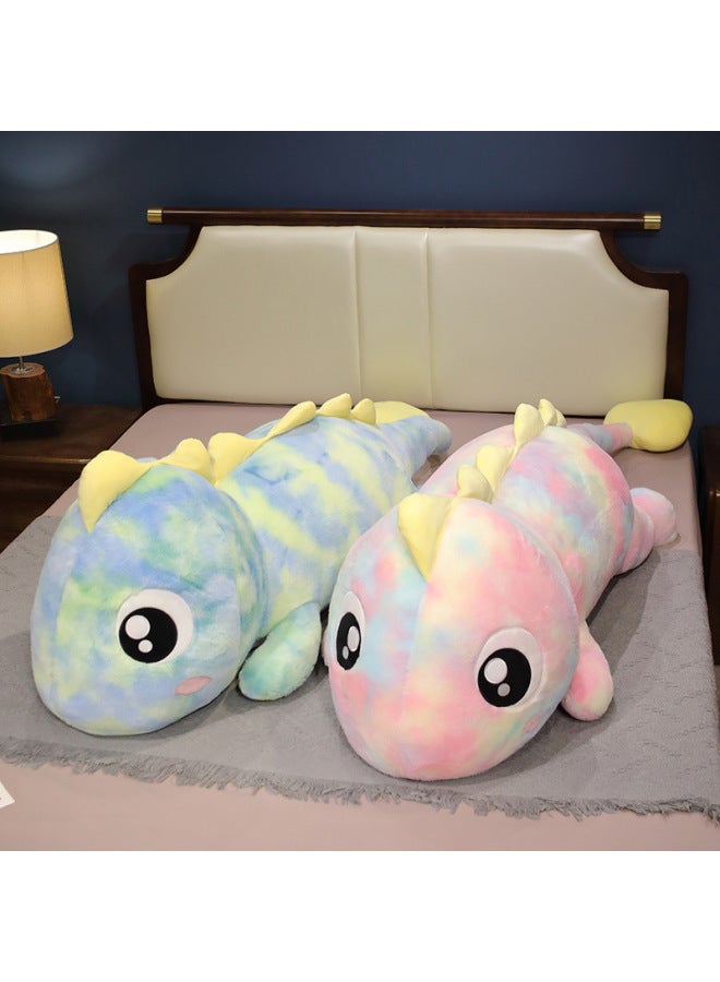 Dinosaur Plush Toy Pillow Girl Sleeping Special Bed Sleeping Doll Big Doll Leg Clip Cloth Doll-Color:Tie-dye Green Dinosaur-Height:Total Length 1.4m - Image 5