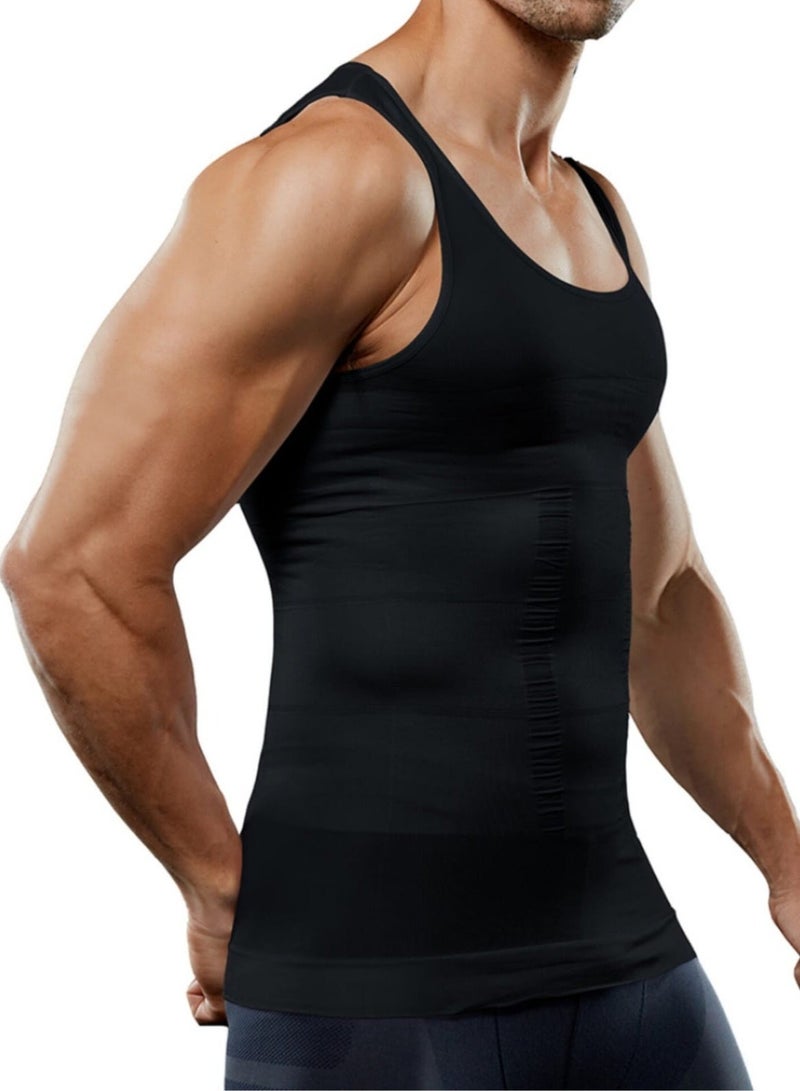Men's Compression Garment For Slimming And Tightening The Abdominal Area And Concealing Gynecomastia In Men, Black. - Image 1
