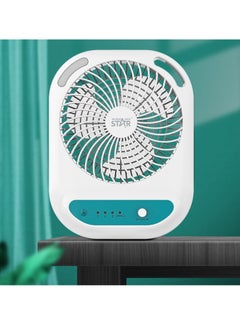 WINNINGSTAR Desk Fan, Table Fan, USB Portable Air Conditioner Fan, 3 Speeds, With LED Light, Rechargeable Air Cooler Desktop Cooling Fan, for Home Room Office ST-4052 - White  - Image 4