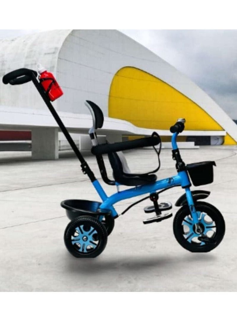 NTECH Kids Push Bar Ride On Tricycle Bike Tricycles For 1 To 6 Years Old Baby Trike Kid's Ride On Tricycle With Push Bar 3 Wheels Bike For Boys and Girls 3 Wheels Toddler Tricycle BLUE - Image 3
