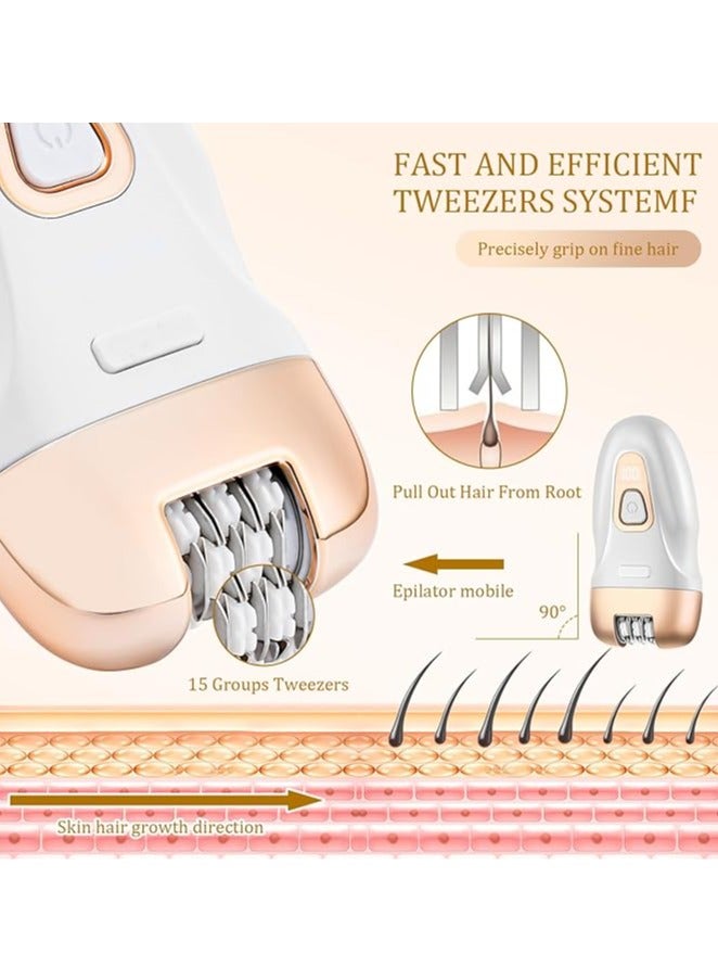 Epilator Remover, Female Epilator Remover, 3 in 1 Epilator Remover, Female Epilator Remover, Leg Arm Hair Epilator 2 Speeds and 30 Tweezers, Rechargeable, Cordless Epilator Remover