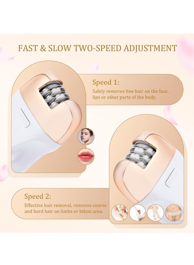 Epilator Remover, Female Epilator Remover, 3 in 1 Epilator Remover, Female Epilator Remover, Leg Arm Hair Epilator 2 Speeds and 30 Tweezers, Rechargeable, Cordless Epilator Remover