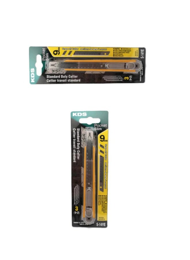 KDS S-14YE Pocket Slim 9mm Snap-Off Cutter – Yellow (Pack of 2) - Image 4