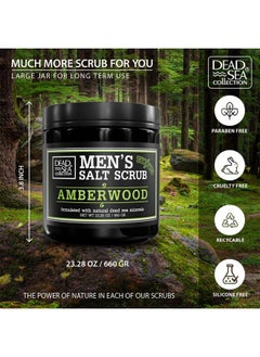 Dead Sea Collection Salt Body Scrub Amberwood For Men - Moisturizes, Exfoliates & Nourishes Skin - Cleanses & Detoxifies with Dead Sea Minerals - Dead Sea Collection - 23.28 OZ  - Image 5