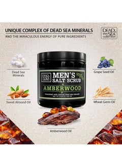 Dead Sea Collection Salt Body Scrub Amberwood For Men - Moisturizes, Exfoliates & Nourishes Skin - Cleanses & Detoxifies with Dead Sea Minerals - Dead Sea Collection - 23.28 OZ  - Image 2