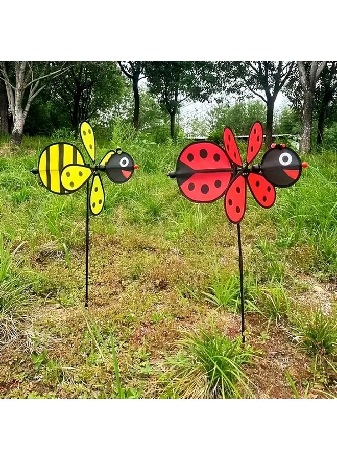 Large Yellow Bee 3D Windmill Outdoor Handheld Toy Garden Decoration Prop - Image 3