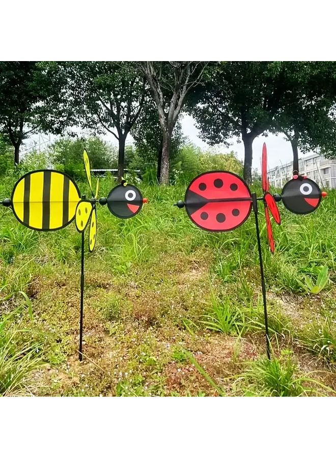 Large Yellow Bee 3D Windmill Outdoor Handheld Toy Garden Decoration Prop - Image 1
