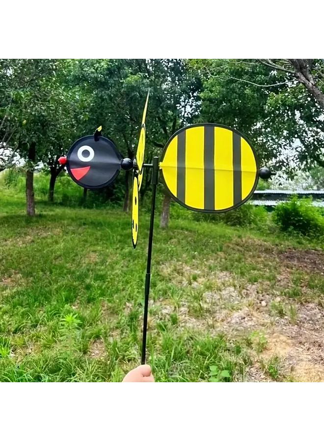 Large Yellow Bee 3D Windmill Outdoor Handheld Toy Garden Decoration Prop - Image 5