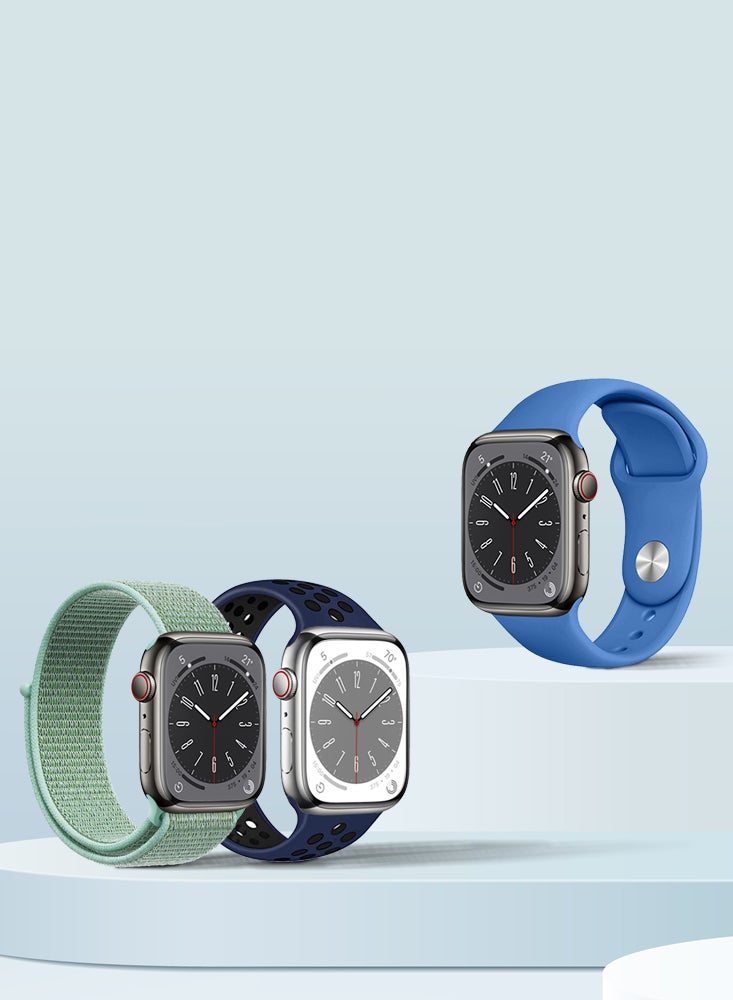 Perfii 3pcs Apple Watch Bands 49/46/45/44/42mm Replacement for Apple Watch Series 10/9/8/7/6/5/4/SE/Ultra - Image 4