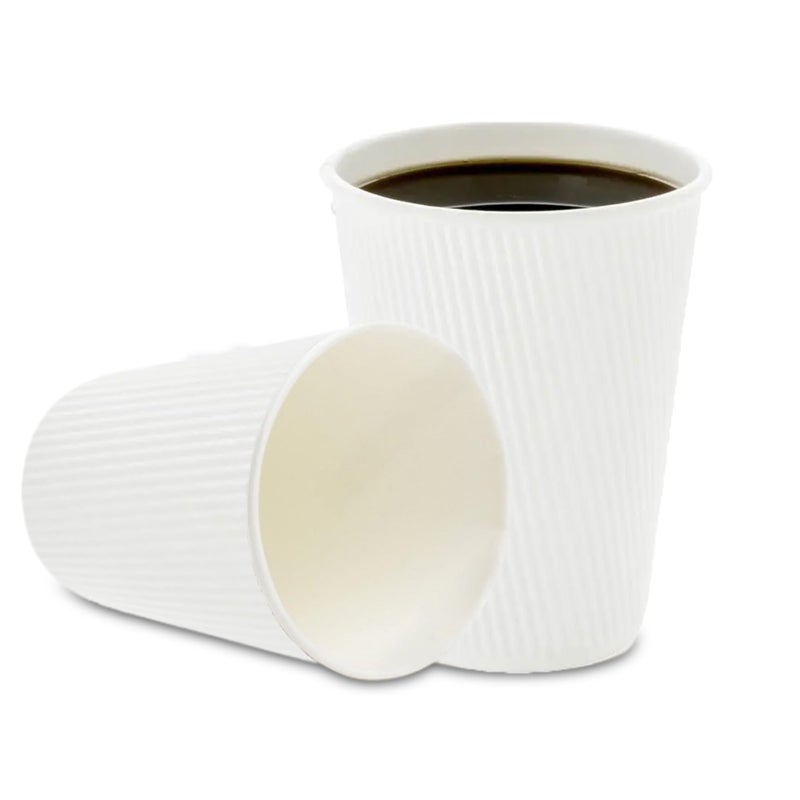 Restaurantware Restaurantware12 Ounce Disposable Coffee Cups 500 Double Wall Hot Cups For Coffee  Lids Sold Separately Rolled Rim White Paper Insulated Coffee Cups For Hot Coffee Tea And More 