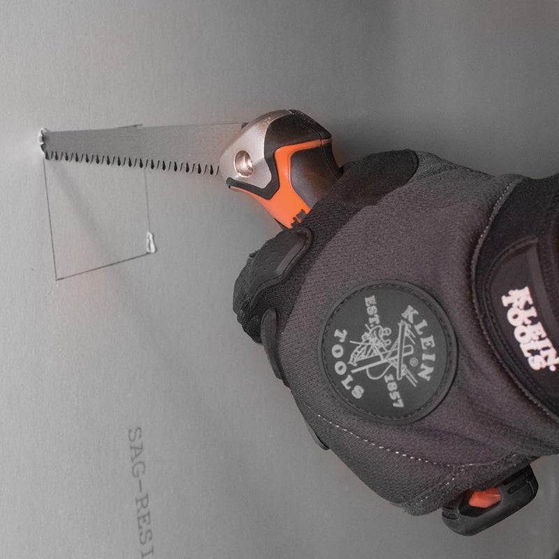 Klein Tools 31737 Folding Jab Saw / Drywall Hand Saw with Lockback at 180 and 125 Degrees and Tether Hole - Image 4