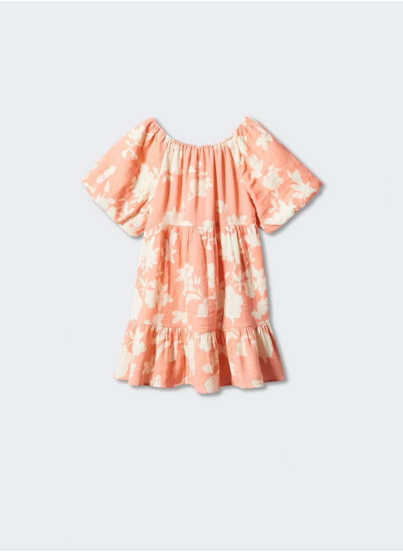 MANGO - Kids Pleated Ruffle Midi Dress - Image 1