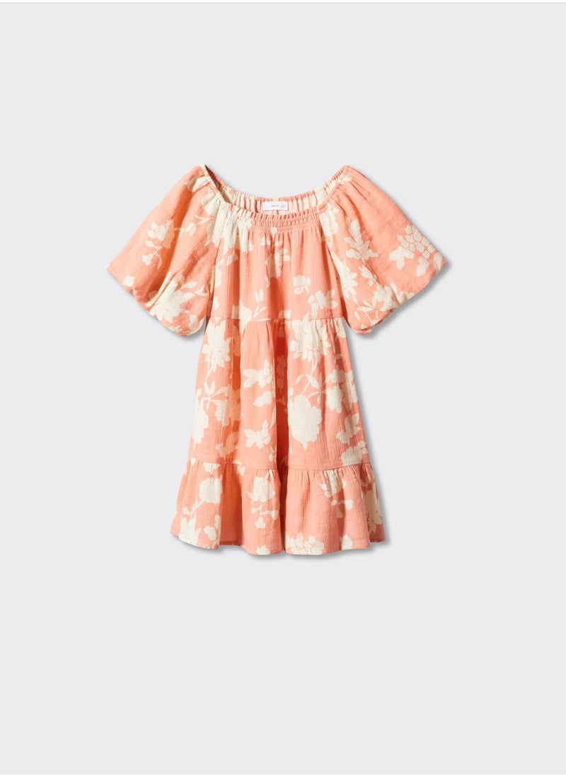 MANGO - Kids Pleated Ruffle Midi Dress - Image 1