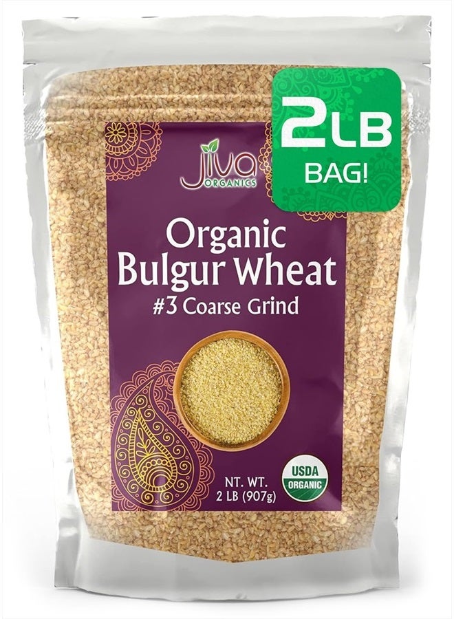 Jiva Organics Jiva Organic Bulgur Wheat Coarse #3 2 LB - Non-GMO, Grown in USA, 100% Natural Wheat Berries, Resealable Bag  - Image 1