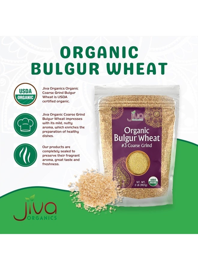 Jiva Organics Jiva Organic Bulgur Wheat Coarse #3 2 LB - Non-GMO, Grown in USA, 100% Natural Wheat Berries, Resealable Bag  - Image 2