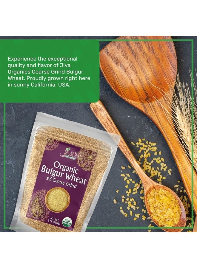 Jiva Organics Jiva Organic Bulgur Wheat Coarse #3 2 LB - Non-GMO, Grown in USA, 100% Natural Wheat Berries, Resealable Bag  - Image 3