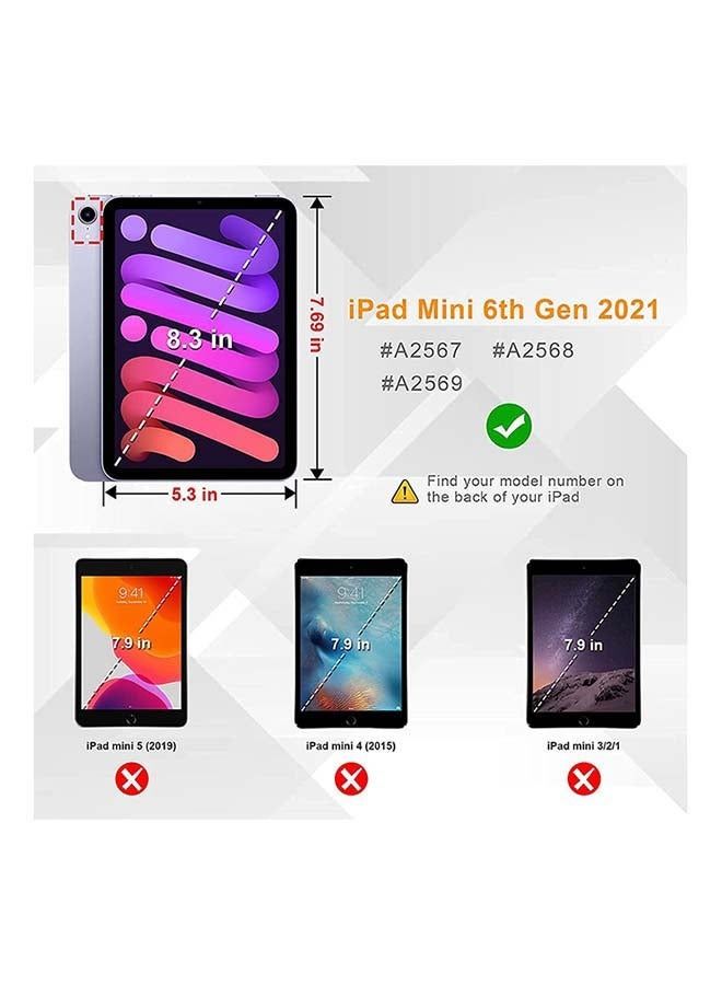 غطاء خلفي واقي بحامل دوار 360 درجة لجهاز iPad Mini من الجيل السادس 8.3 بوصة 2021 أحمر - Image 4