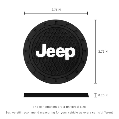 BFIVEANTE Car Cup Holder Coaster for Jeep,Silicone Cupholder Coaster,Car Interior Accessories,2.76 Inch 2 Pieces - Image 2