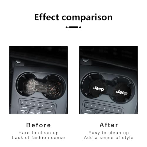 BFIVEANTE Car Cup Holder Coaster for Jeep,Silicone Cupholder Coaster,Car Interior Accessories,2.76 Inch 2 Pieces - Image 4