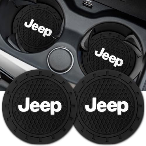 BFIVEANTE Car Cup Holder Coaster for Jeep,Silicone Cupholder Coaster,Car Interior Accessories,2.76 Inch 2 Pieces - Image 1