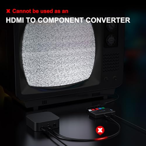 Portta Component to HDMI Converter with HDMI Cable, RGB 5 RCA YPbPr to Video Converter, Support 1080p 60Hz for PS2 PS3 Xbox 360 - Image 5
