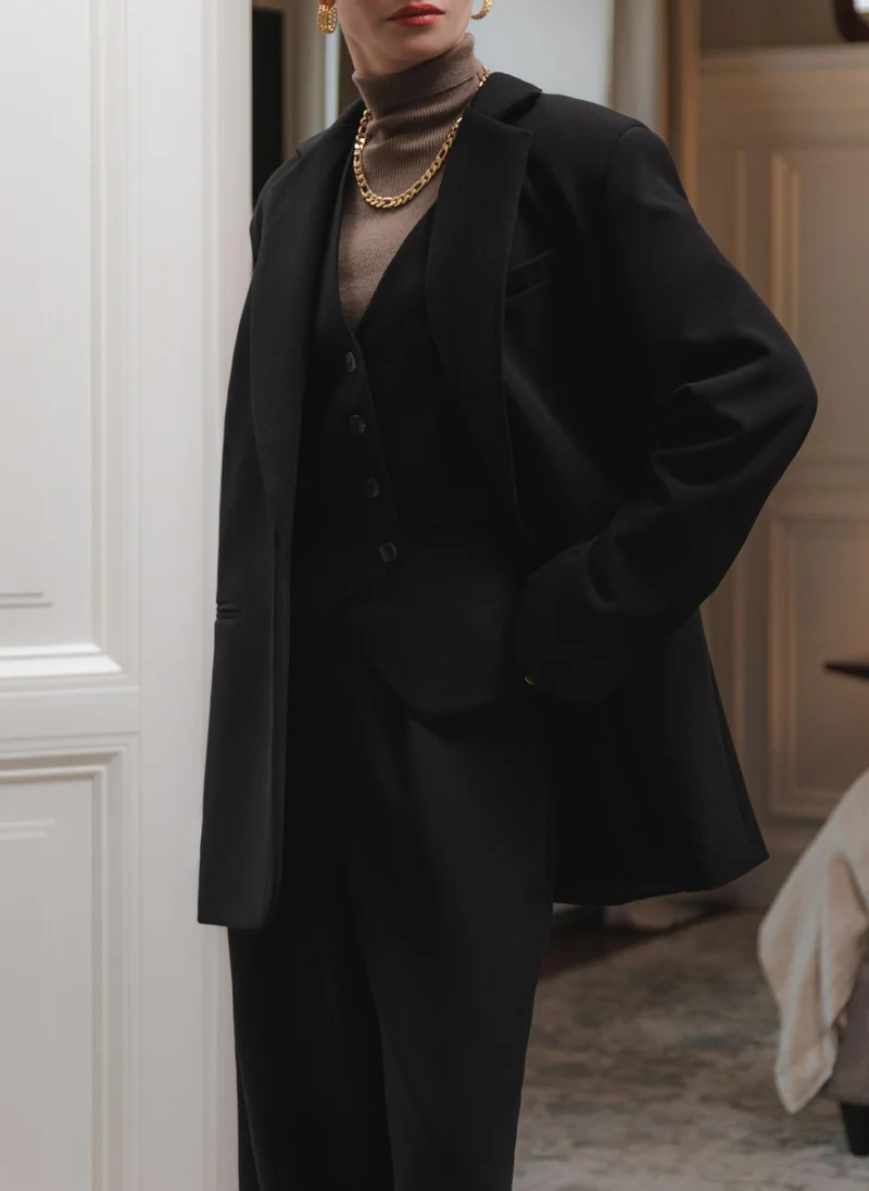 Lichi Single-breasted oversize jacket in suiting fabric