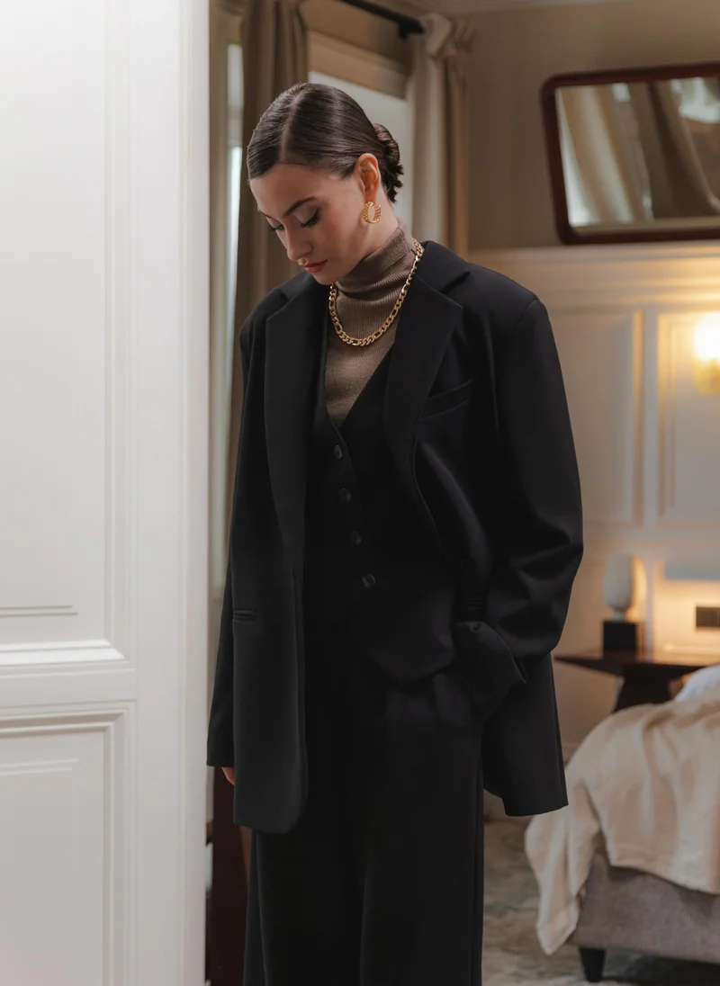 Lichi Single-breasted oversize jacket in suiting fabric