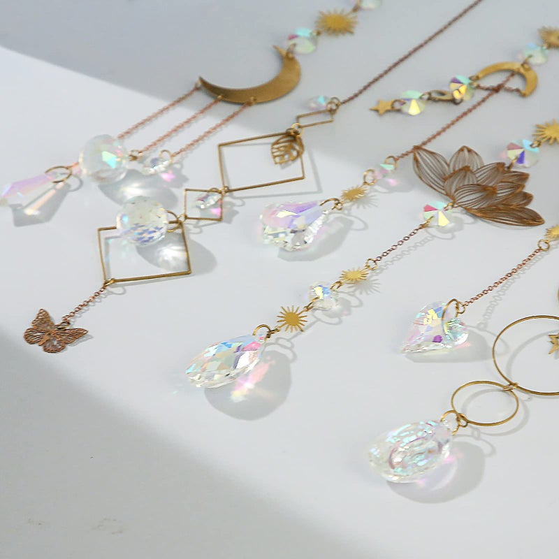 Worgree 6Pieces Colorful Crystals Suncatcher Hanging for Window Crystal Ball Prism Rainbow Maker Pendants for Garden Christmas Tree Wedding Party Patio Backyard Car Home Indoor Outdoor Decoration - Image 3