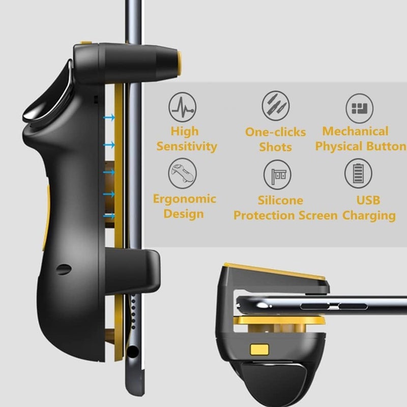 TERRIFI PUBG Mobile Game Controller Trigger with Rapid Fire, 4 Finger Gaming Grip, Joystick L1R1, Wireless Gamepad for iPad, Tablet, Android, ios - Image 2