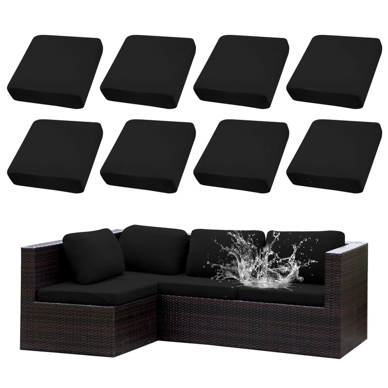 SUKAIKEQA Outdoor Cushion Covers Set,8PCS Waterproof Patio Furniture Couch Seat Slipcovers, Replacement for Sofa Sectional Chair(Coverï¼ŒOnly) - Image 1