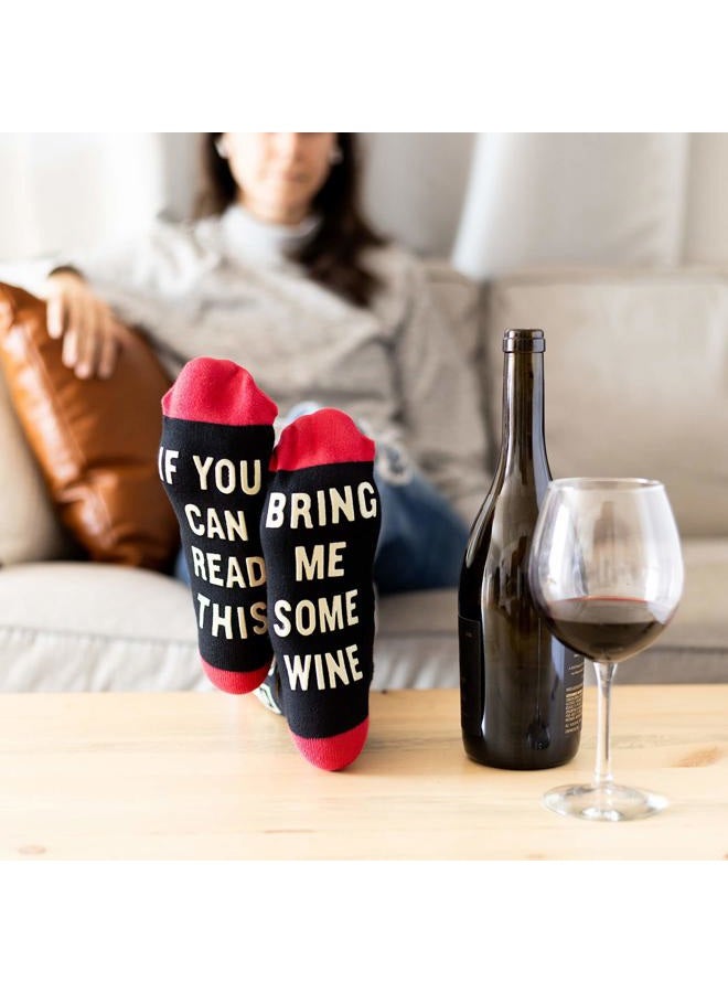 Lavley If You Can Read This - Funny Socks Novelty Gift For Men, Women and Teens, Red & White Wine, One size - Image 4