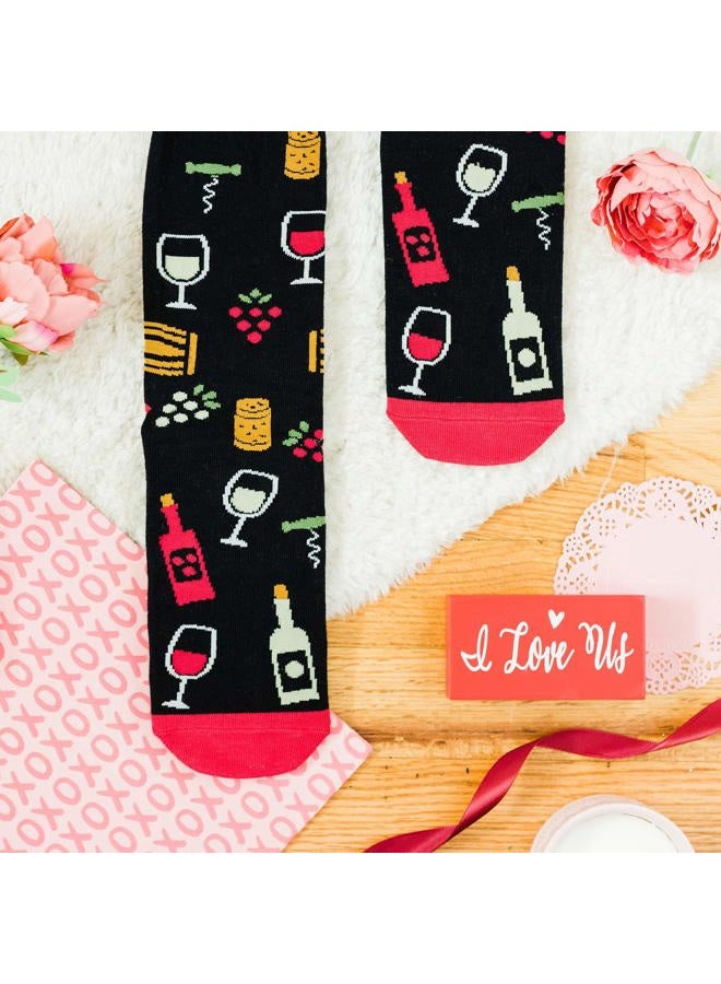 Lavley If You Can Read This - Funny Socks Novelty Gift For Men, Women and Teens, Red & White Wine, One size - Image 3